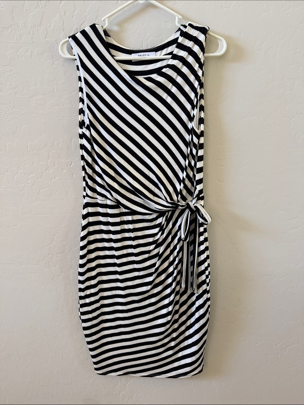 Black & White Stripe Tie-Waist Dress